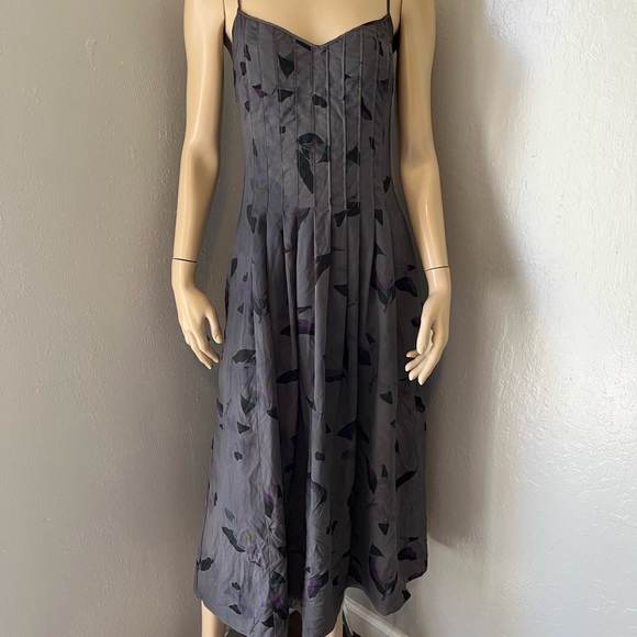 Banana Republic Midi Evening Size 4 Gray Chiffon Dress - Picture 1 of 6